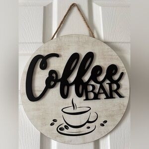 Round Coffee Bar Wall Sign